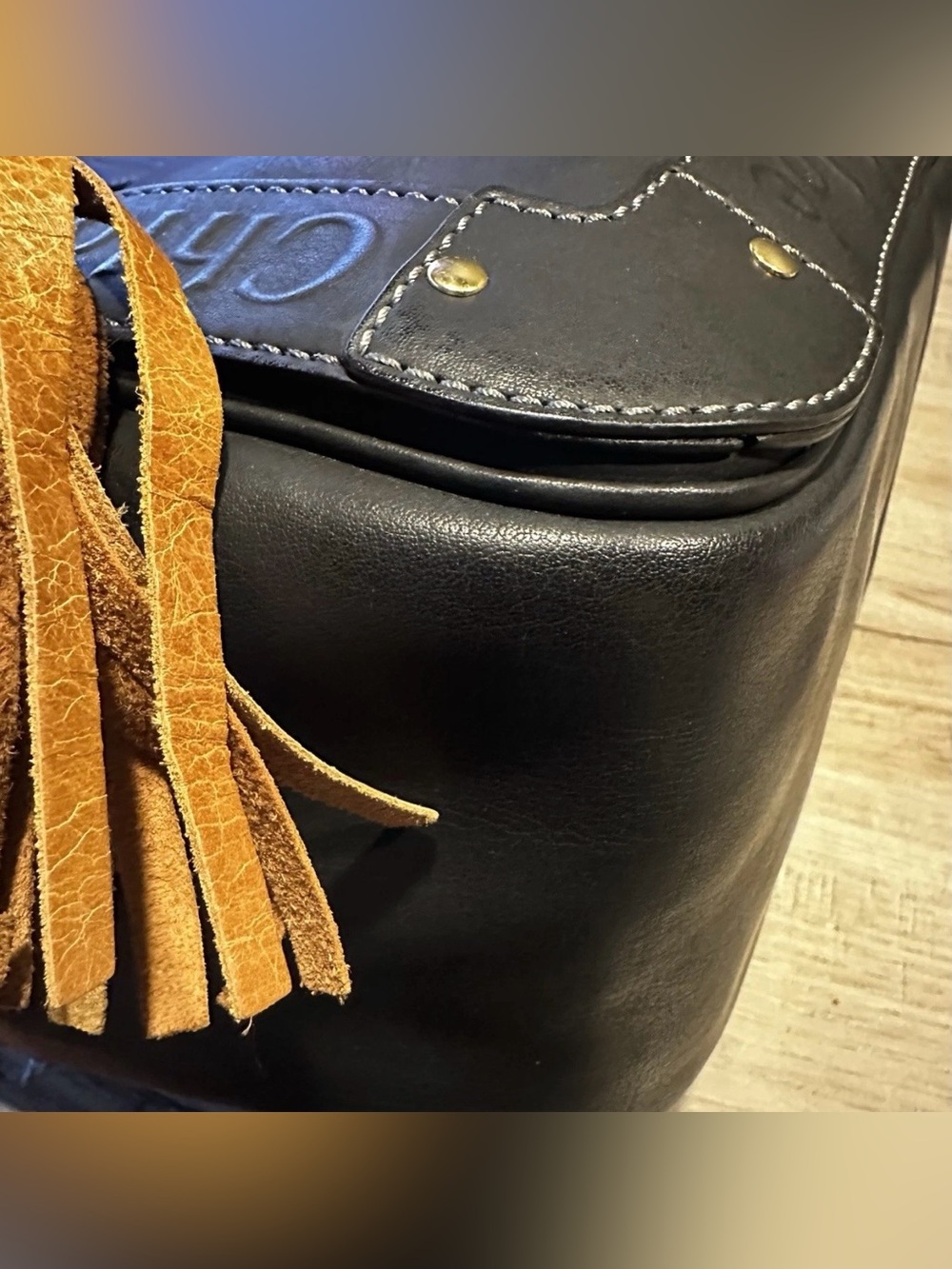 Chloe Black Leather Satchel Bag with Oversized Tassel & COA - Picture 7 of 16